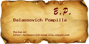 Balassovich Pompilla névjegykártya